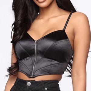 Corset all black crop top.